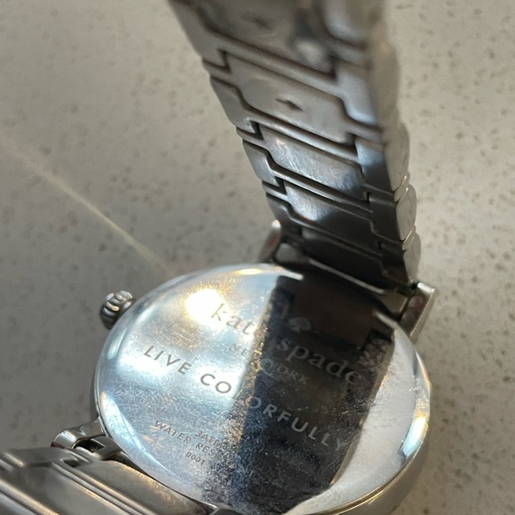 Kate Spade Silver Watch, needs battery, no extra links, message me for questions - Picture 3 of 4